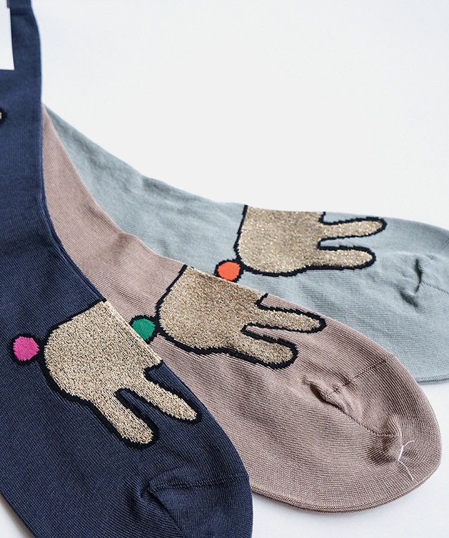 11-25119]French Bull(フレンチブル) ラビットソックス ウサギ ラメ