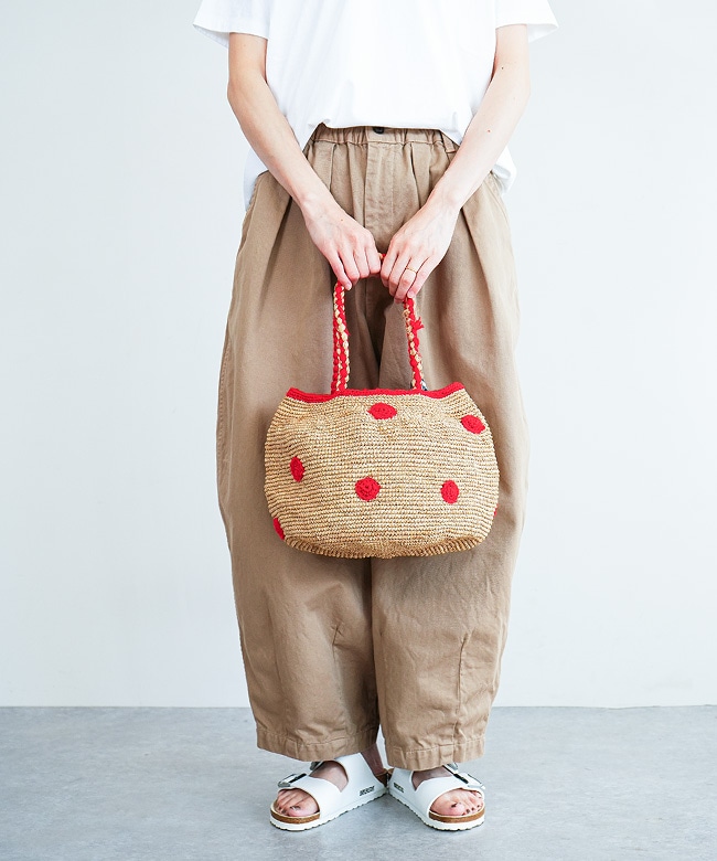 madrague6]【付属品あり】NORO(ノロ) ドットかごバッグ / トート