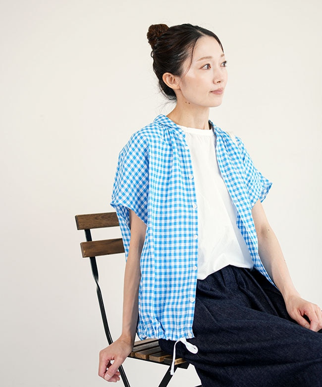 NATURAL LAUNDRY(ナチュラルランドリー) 先染めリネンレイシャツ
