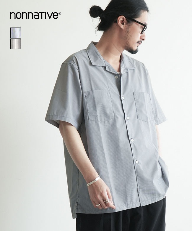 nonnative(ノンネイティブ) VOYAGER S/S SHIRT P/R HAIRLINE STRIPE
