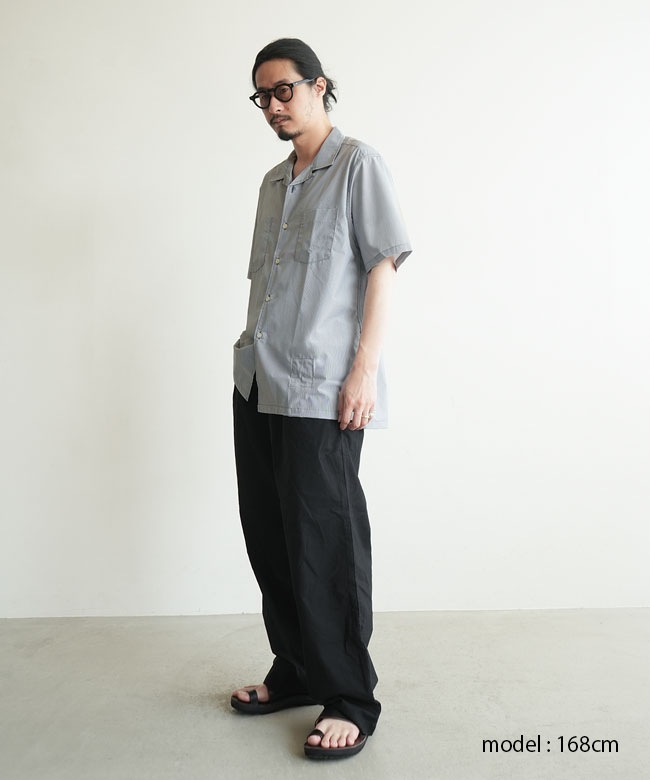 【春物】nonnative ノンネイティブ バンドカラーシャツ nonnative(ノンネイティブ) VOYAGER S/S SHIRT P/R HAIRLINE STRIPE