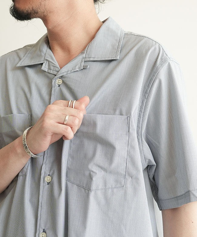 【春物】nonnative ノンネイティブ バンドカラーシャツ nonnative(ノンネイティブ) VOYAGER S/S SHIRT P/R HAIRLINE STRIPE