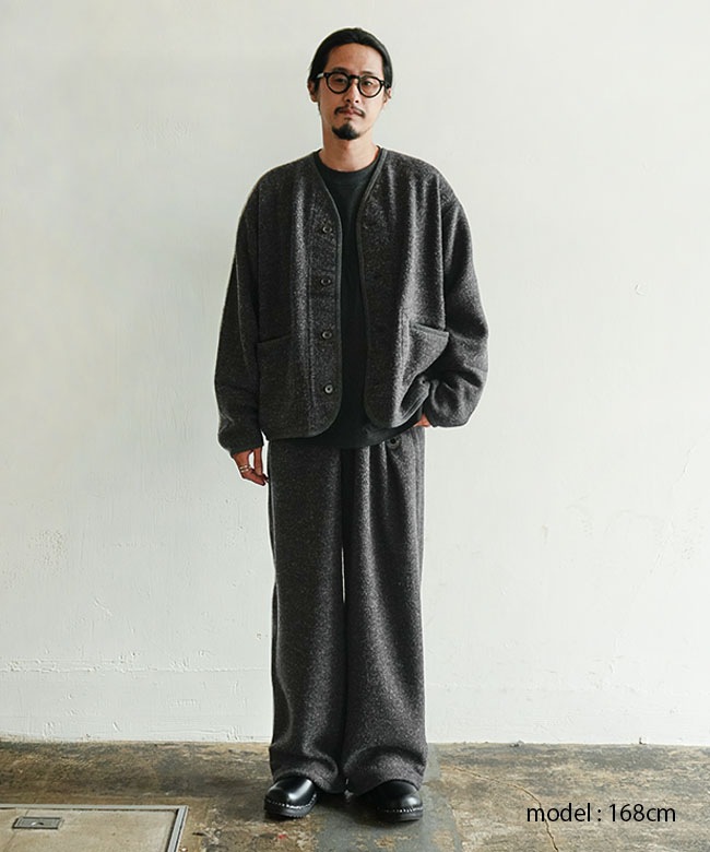 OLUBIYI THOMAS コットンガウン カーディガン ORCIVAL(オーシバル/オーチバル) Men's Napping Brushed Fleece V Neck