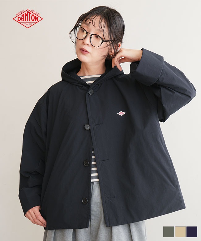◇DANTON(ダントン) PEACH TAFFETA INSULATION HOODED WIDE JACKET