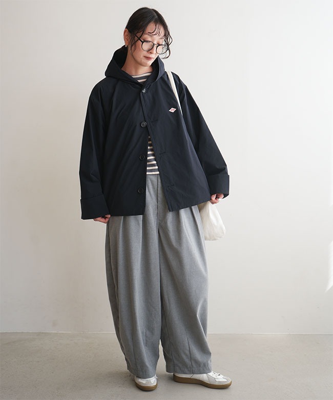 ◇DANTON(ダントン) PEACH TAFFETA INSULATION HOODED WIDE JACKET