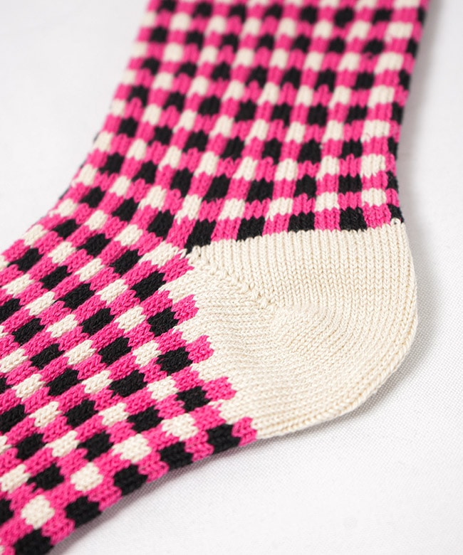 R1506] ROTOTO (ロトト) GINGHAM CHECK SOCKS ギンガムチェック