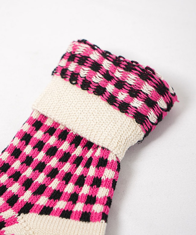 R1506] ROTOTO (ロトト) GINGHAM CHECK SOCKS ギンガムチェック