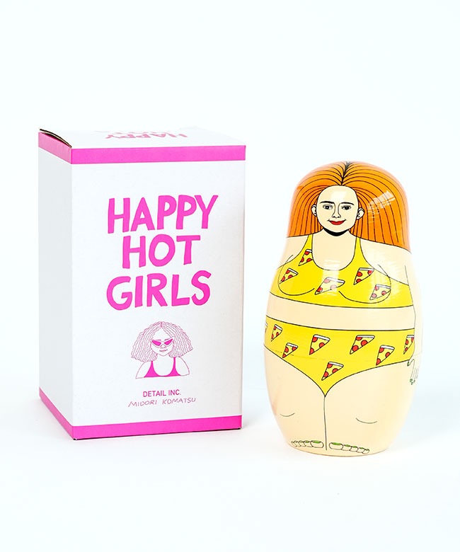 小物 Happy 置物 コマツミドリ ハッピー ホット ガールズ マトリョーシカ 木製 高