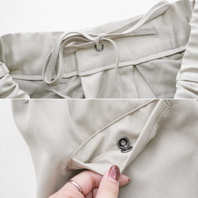アシードンクラウド　2タックリネンパンツ quaranciel:〈洗濯機可能〉リネン ミックス ワイド タック イージー