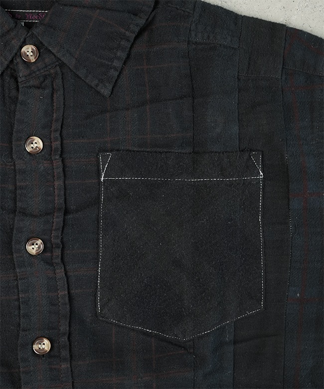Rebuild by Needles チェック柄 長袖シャツ M Rebuild by Needles(リビルドバイニードルズ) Flannel Shirt -> 7 Cuts