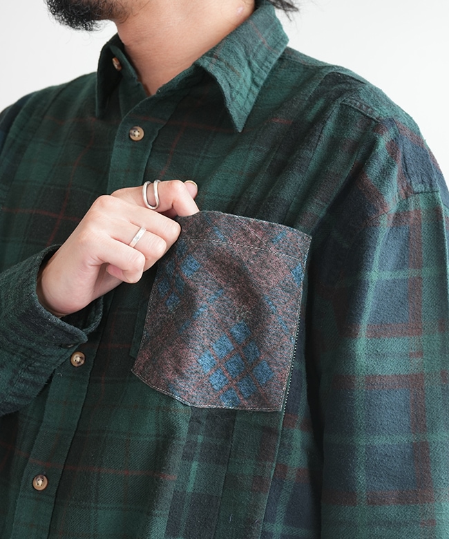 Rebuild By Needles ブラック系長袖シャツ　ジッパー Rebuild By Needles ブラック系長袖シャツ ジッパー REBUILD BY