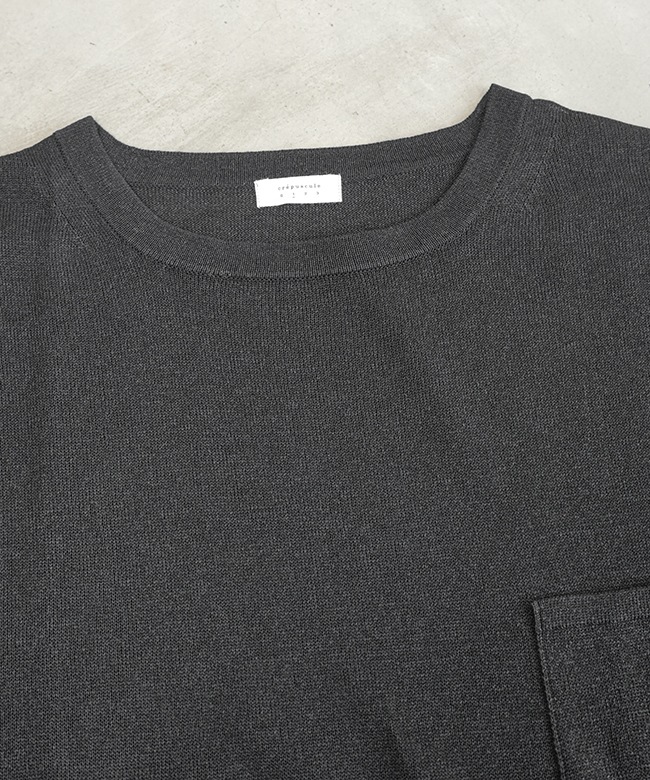 SALE 50%OFF】[2501-015]crepuscule (クレプスキュール) Washi Knit T
