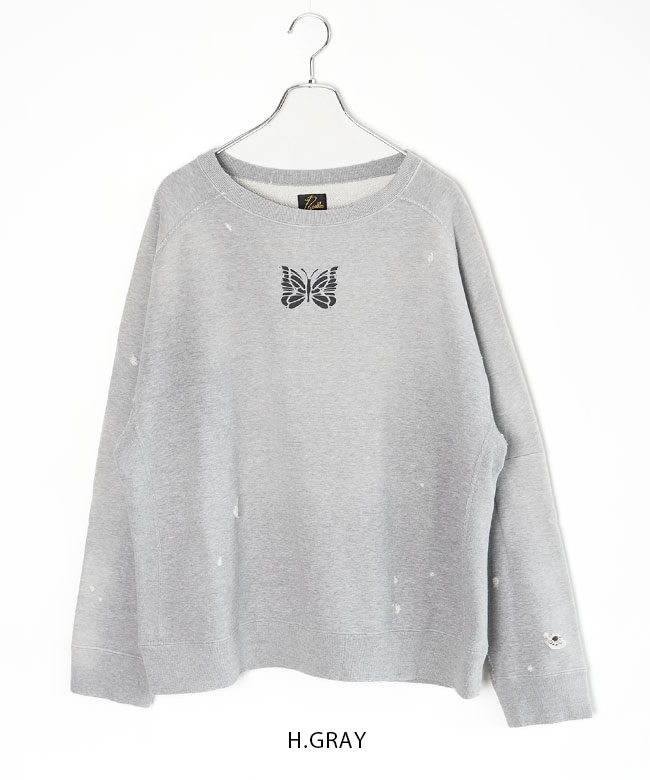 希少　デカサイ　ニードルス　NEEDLES グレー スウェット　XL　刺繍 Needles（ニードルス）の「【NEEDLES for CITYSHOP】CREW NECK