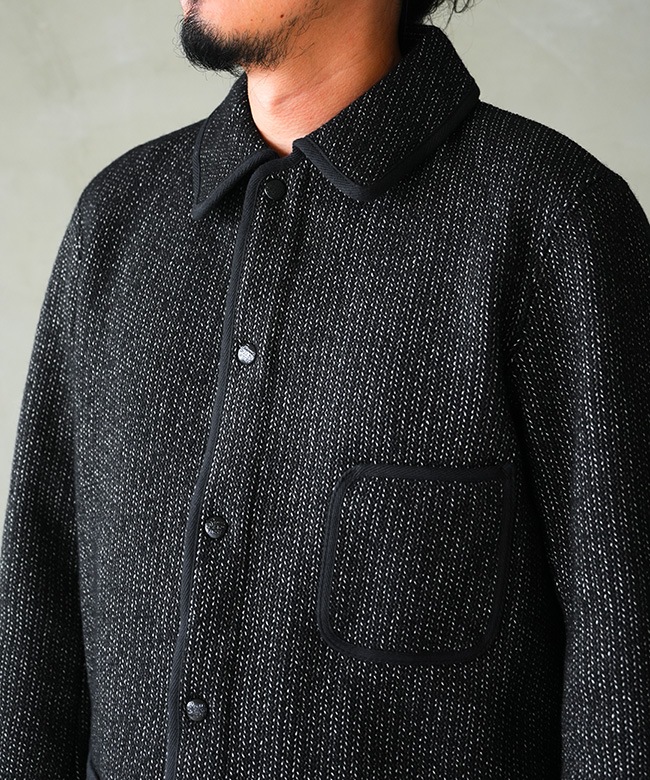 美品 ブラウンビーチ カバーオール 40 ファースト ブラック ゴマ塩 224]BROWNS BEACH(ブラウンズビーチ) COVERALL 1ST カバーオール