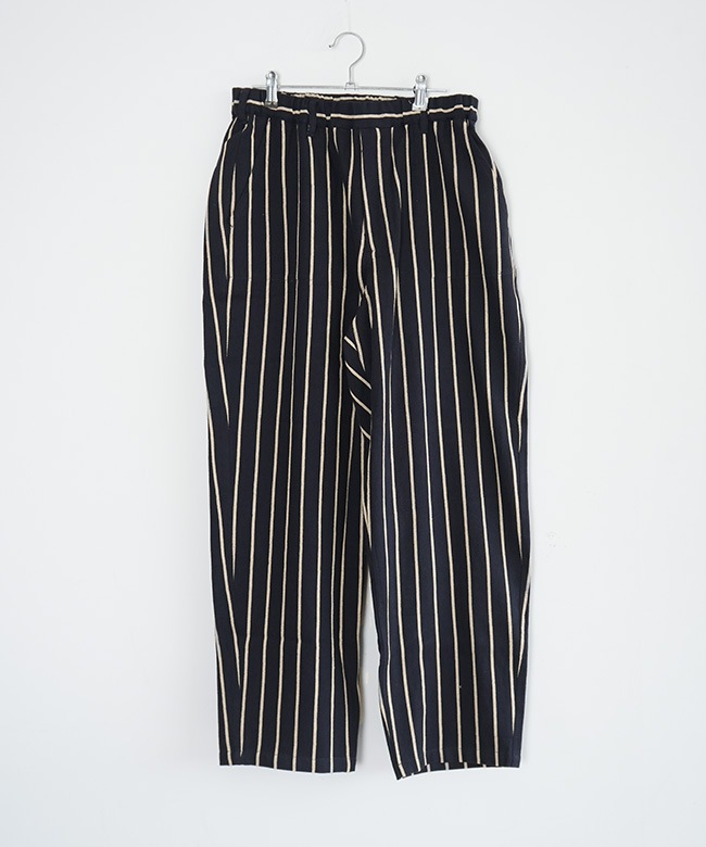お値下げ⭐︎ROKU Yarmo ストライプ ラボコート ヤーモ　ロク Yarmo(ヤーモ)BOROUGH TROUSERS Trade Tales Stripe ボロウ トラウザー
