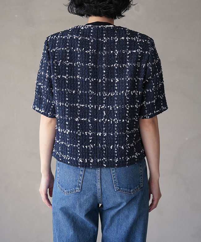 THE SHINZONE(ザ シンゾーン) TWEED HALF SLEEVE JACKET ツイード