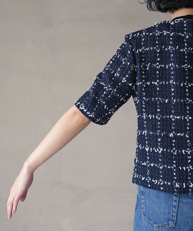 THE SHINZONE(ザ シンゾーン) TWEED HALF SLEEVE JACKET ツイード