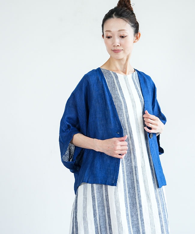 blue willow(ブルーウィロー)Lシングルガーゼハオリ レディース リネン