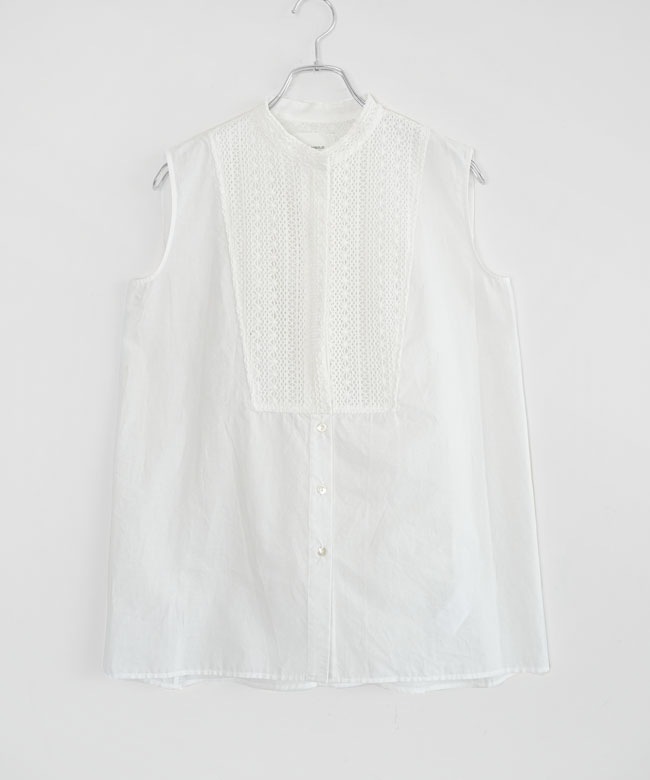 SALE 30%OFF】MIDIUMISOLID(ミディウミソリッド) wide shirt with lace 