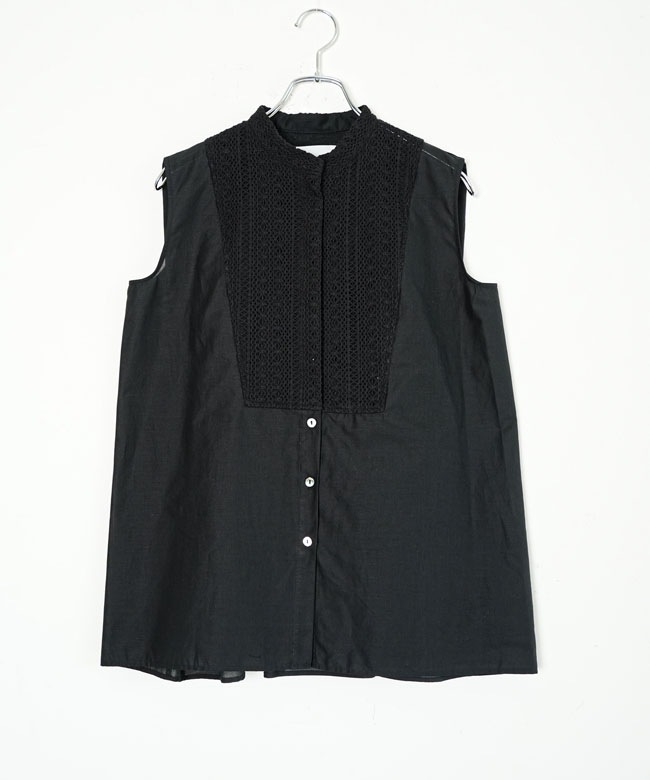 SALE 10%OFF】MIDIUMISOLID(ミディウミソリッド) wide shirt with lace 