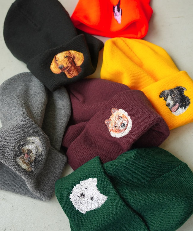 PORT and COMPANY(ポートアンドカンパニー) Dog Embroidery Knit Cap