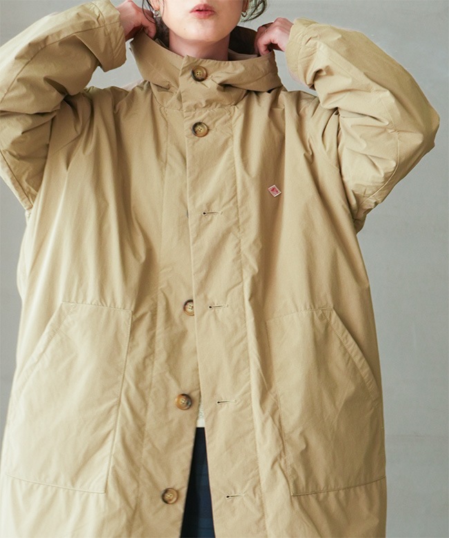 ◇ DANTON(ダントン)WOMEN'S PEACH TAFFETA INSULATION HOODED COAT