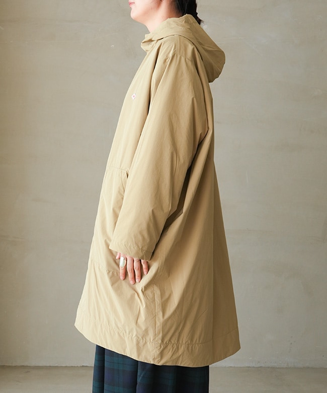 DANTON ベージュ フード付きコート ◇ DANTON(ダントン)WOMEN'S PEACH TAFFETA INSULATION HOODED COAT