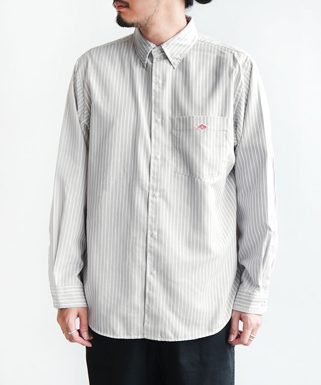 DANTON ボタンダウンシャツ 34グレー ◇DANTON(ダントン) DOT BUTTON B.D. SHIRT L/S プランサーボタン