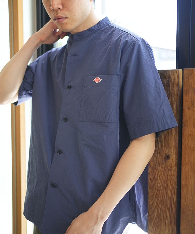 ◇DANTON(ダントン) BAND COLLAR SHIRT S/S バンドカラーシャツ