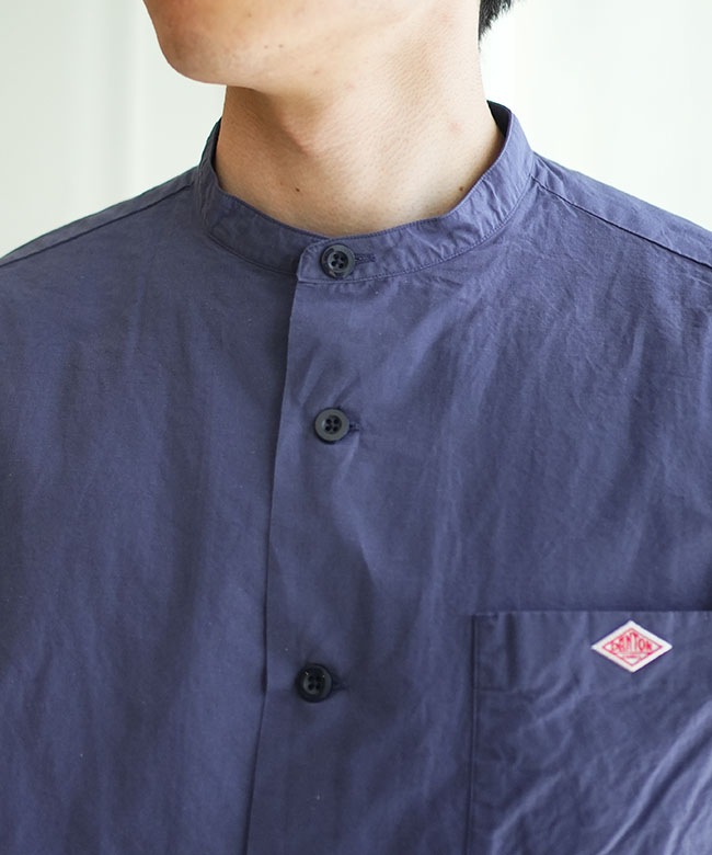 ◇DANTON(ダントン) BAND COLLAR SHIRT S/S バンドカラーシャツ