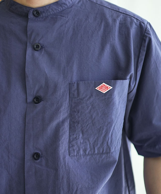 ◇DANTON(ダントン) BAND COLLAR SHIRT S/S バンドカラーシャツ
