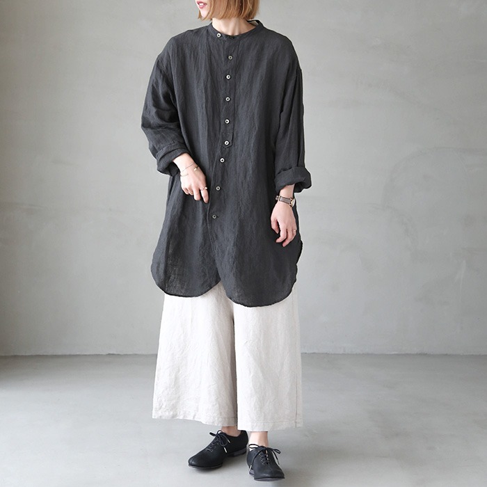 Vlas Blomme(ヴラスブラム/ブラスブラム）チュニックシャツ リネン チュニックシャツ／Vlas Blomme（ヴラスブラム）｜愛着を持って