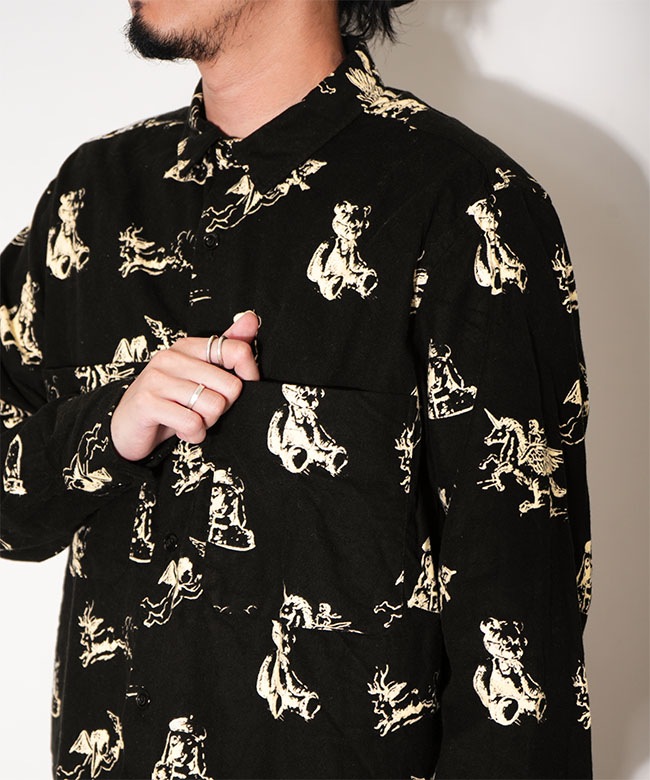 ブルーナボイン　ガリーベアシャツ　Lサイズ　brunaboinne SALE 30%OFF】BRU NA BOINNE(ブルーナボイン) GRATEFUL ANIMシャツ