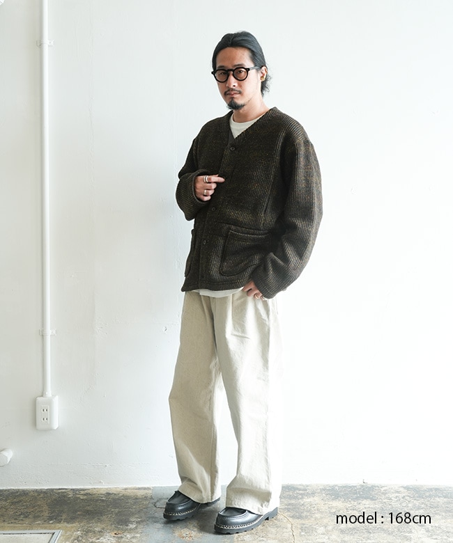 メンズ リネン ウインドウペーン ニットカーディガン メンズ リネン ウインドウペーン ニットカーディガン メンズ リネン