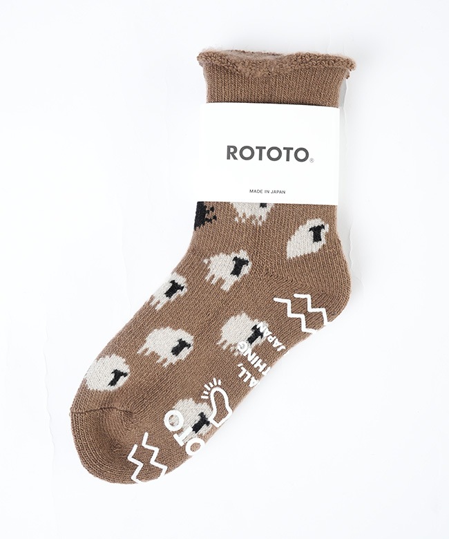 R1559]ROTOTO(ロトト)PILE ROOM SOCKS ”SHEEP” パイルルームソックス