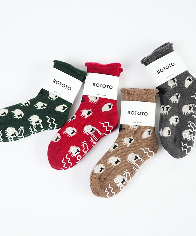 ROTOTO(ロトト)PILE ROOM SOCKS ”SHEEP” パイルルームソックス 