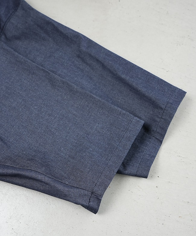 mizuiro ind(ミズイロインド)Vネックデニムシャツ レディース トップス