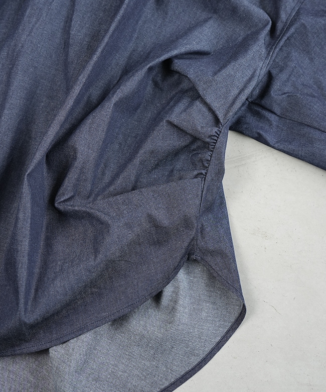 SALE 20%OFF】mizuiro ind(ミズイロインド)Vネックデニムシャツ