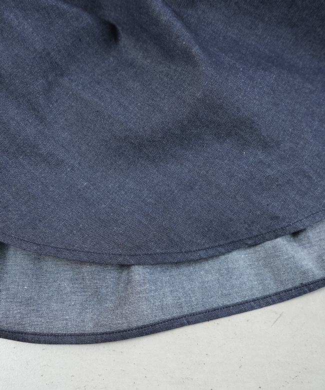 1-230156]mizuiro ind(ミズイロインド)Vネックデニムシャツ レディース