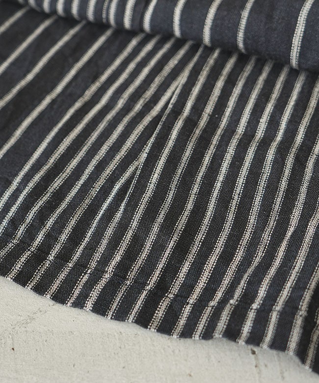 800910]ICHI Antiquites(イチアンティークス) LINEN RANDOM STRIPE SH