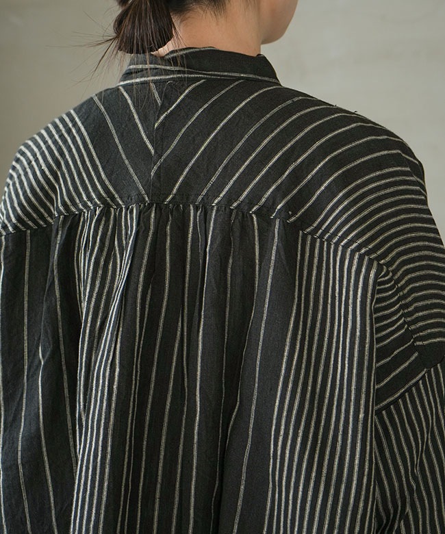 ICHI Antiquites(イチアンティークス) LINEN RANDOM STRIPE SH リネン