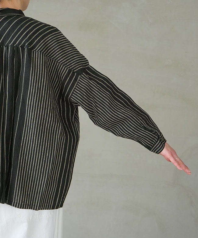 ICHI Antiquites(イチアンティークス) LINEN RANDOM STRIPE SH リネン