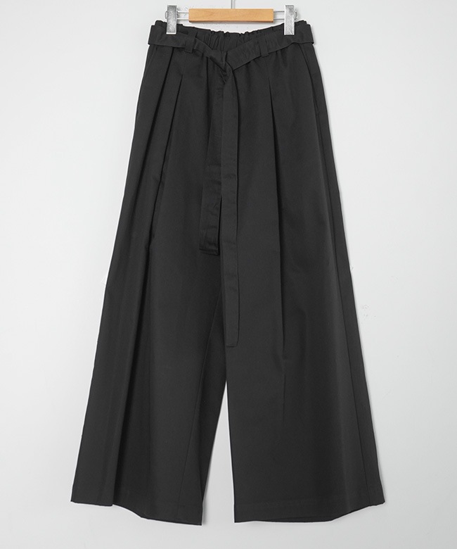 ぽんたおりじなる　黒　38 mizuiro ind(ミズイロインド) wide chino PT whith belt ベルトワイド
