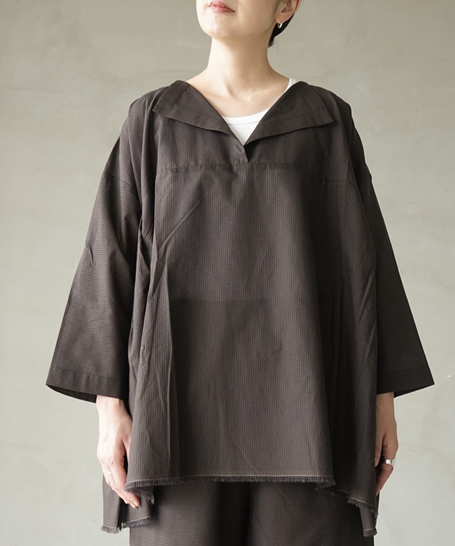 SALE 20%OFF】HONNETE(オネット) コットンシルクギンガムサイド