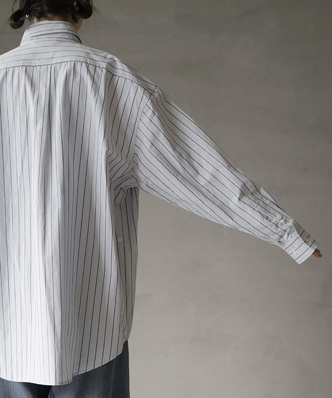 Rhodolirion(ロドリリオン) Double Layer BD Shirt Dress - Stripe