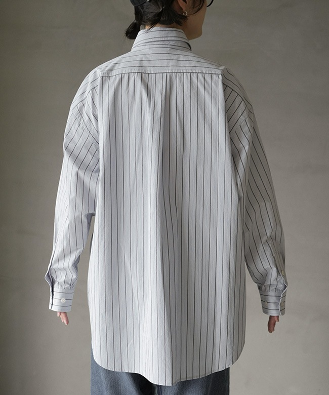 Rhodolirion(ロドリリオン) Double Layer BD Shirt Dress - Stripe