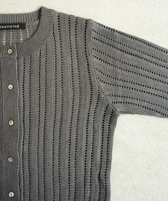 mizuiro ind(ミズイロインド)foil printing mesh crew C/D 箔プリント