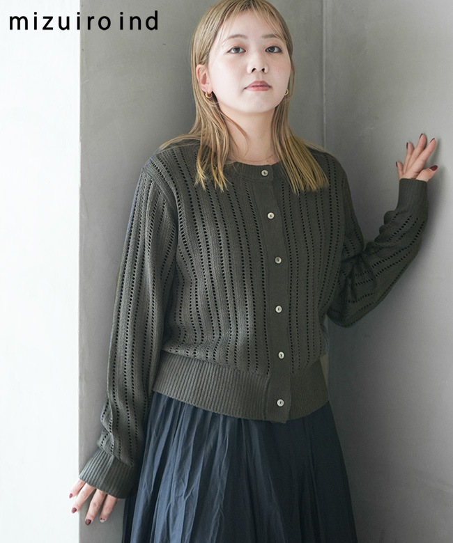 mizuiro ind(ミズイロインド)foil printing mesh crew C/D 箔プリント