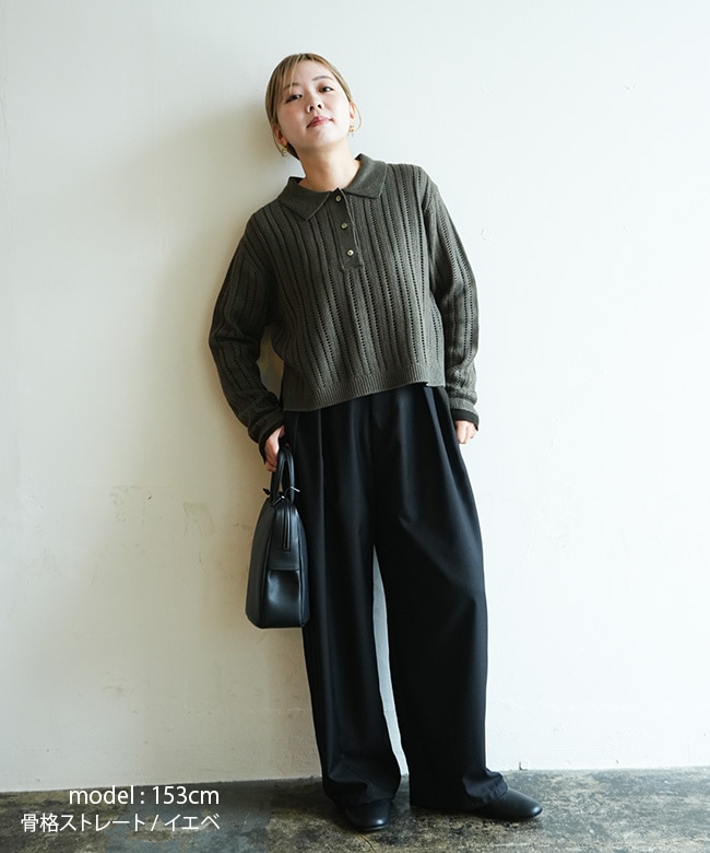 mizuiro ind(ミズイロインド)foil printing mesh polo knit 箔プリント