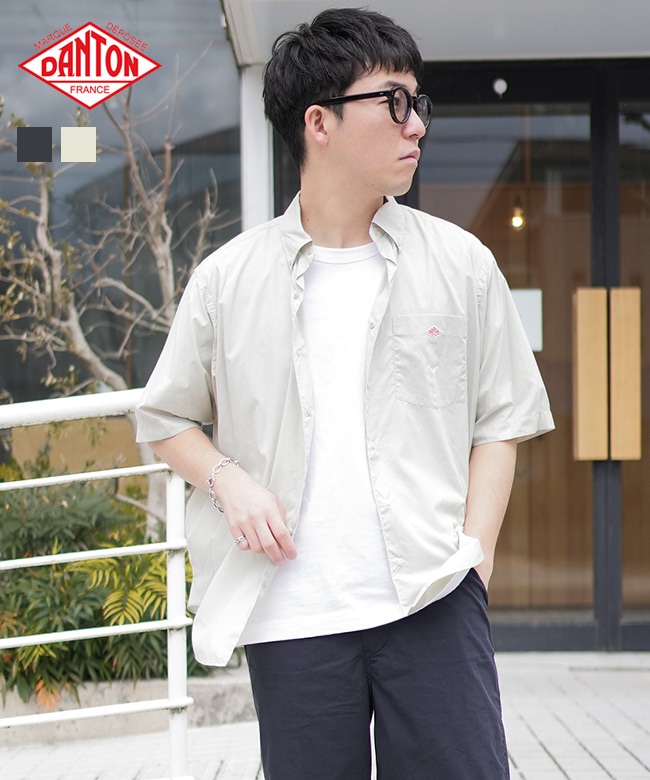 ◇[DT-B0337RNY]DANTON(ダントン) DOT BUTTON B.D. SHIRT S/S ドット